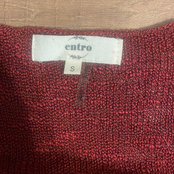 V neck faux wrap fringe sweater - Picture 2 of 4